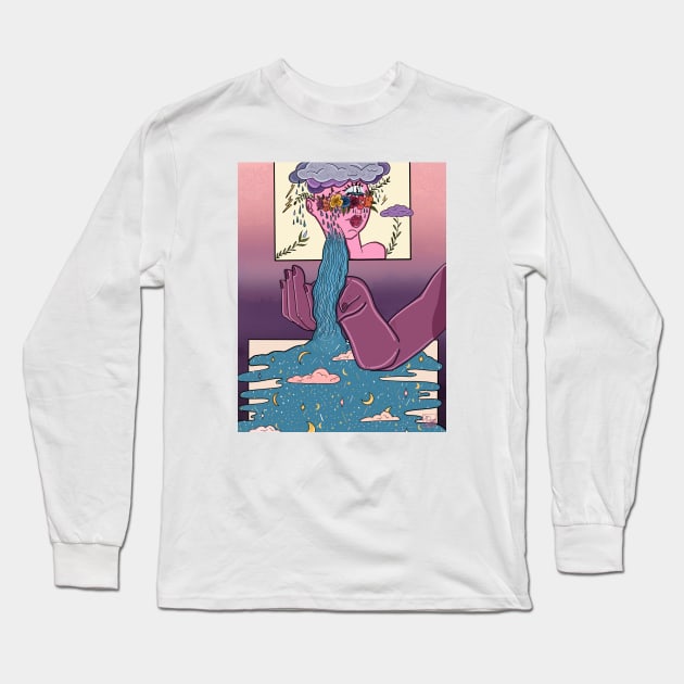 I'll Catch Your Tears Long Sleeve T-Shirt by DejaDoodlesArt